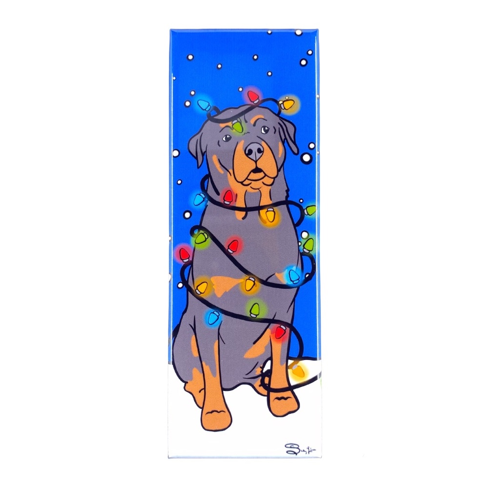 Rottweiler Dog Christmas Lights Magnet Handmade Stocking Stuffer Gifts and Decor - Picture 8 of 9